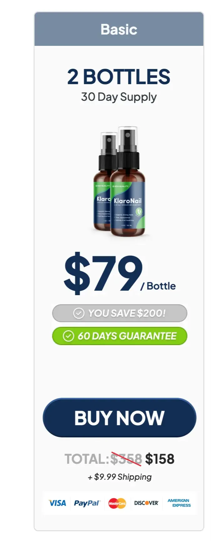 	KlaroNail single bottle price — $79